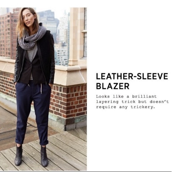 Madewell Genuine Leather-Sleeves Blazers Jacket in Black
Style B1655 - Picture 8 of 9